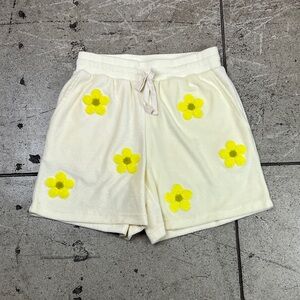 💚 3242. Terry Floral Drawstring Shorts